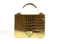 Load image into Gallery viewer, Gold Snakeskin Metallic Handbag